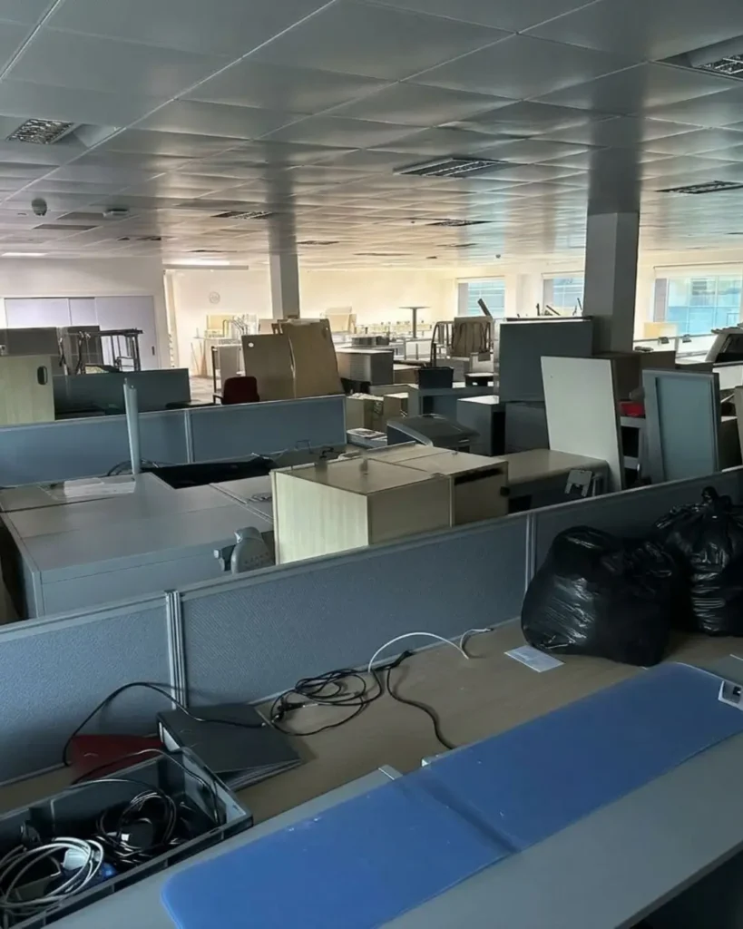 Commercial Office Clearance Adelaide CBD before cleaning